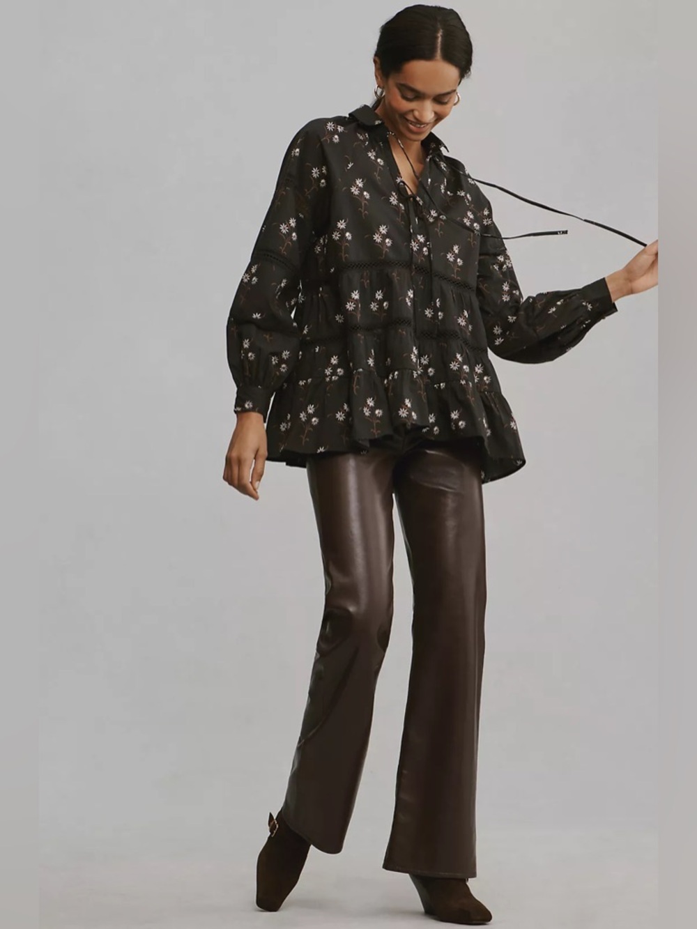 159. By Anthropologie Tiered Babydoll Blouse